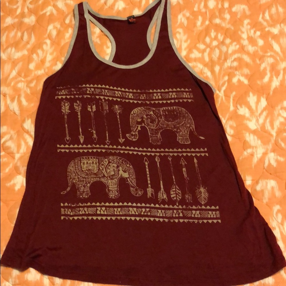 Tribal elephant tank top